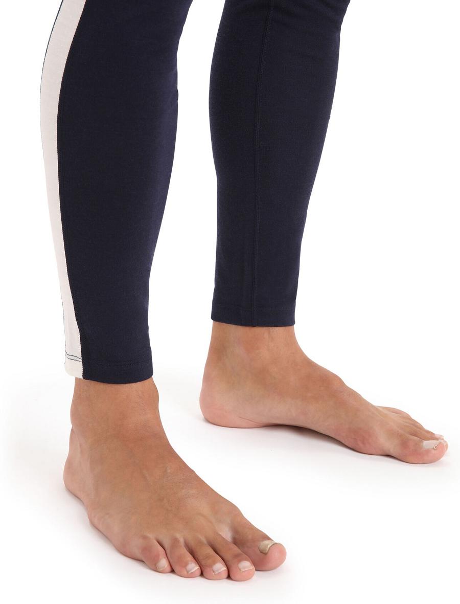 Base Layers Icebreaker Merino 200 Sonebula Thermal Leggings Męskie Granatowe Białe | PL 1582ZUTG